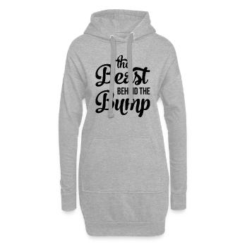 THE BEAST BEHIND lustiges Geschenk Schwangere - Hoodie-Kleid - Grau meliert - Vorne