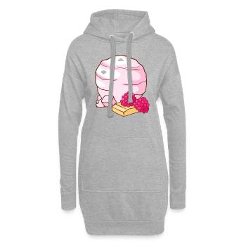 Himbeer Eis Speiseeis Eiskrem Eiscreme Kugeleis - Hoodie-Kleid - Grau meliert - Vorne