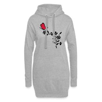 Usine de coeur de papillon - Sweat-shirt à capuche long Femme - gris chiné - Devant