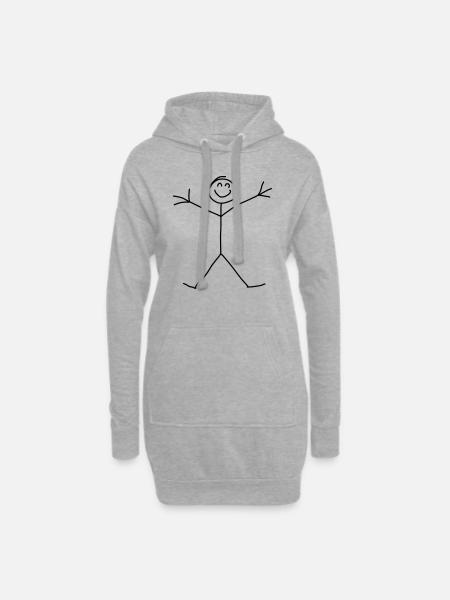 Stick Figure - Hoodie Dress - heather grey