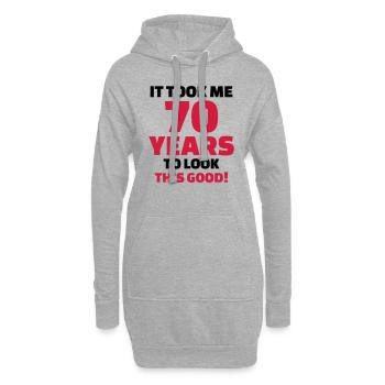 70 Years Anniversaire - Sweat-shirt à capuche long Femme - gris chiné - Devant