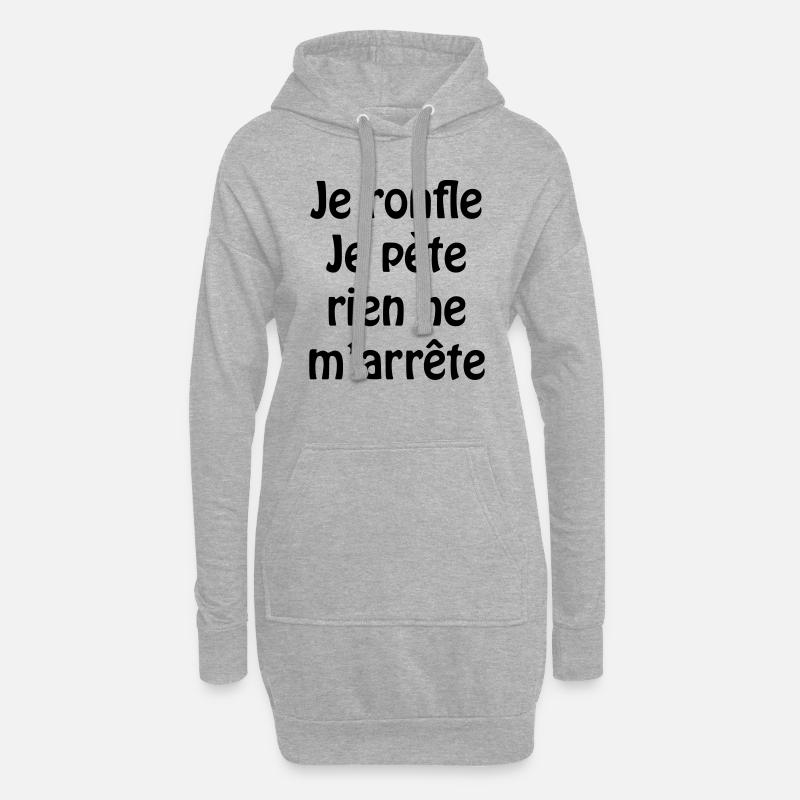 Je ronfle... - Sweat-shirt à capuche long Femme - gris chiné
