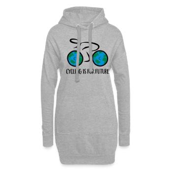 Fahrrad - Hoodie-Kleid - Grau meliert - Vorne