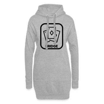 bridge / bridgeur / bridgeuse / cartes - Sweat-shirt à capuche long Femme - gris chiné - Devant