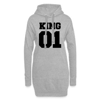 01_king - Hoodie-Kleid - Grau meliert - Vorne