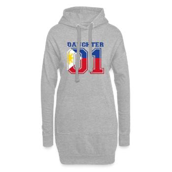 Daughter Tochter queen 01 Philippinen - Hoodie-Kleid - Grau meliert - Vorne