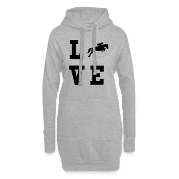 Équitation - Sweat-shirt à capuche long Femme - gris chiné - Devant