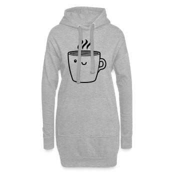 Kleine Kaffee Tasse - Hoodie-Kleid - Grau meliert - Vorne