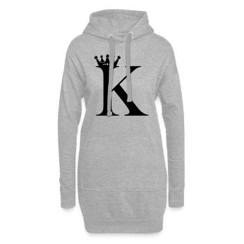 buchstabe K krone - Hoodie-Kleid - Grau meliert - Vorne