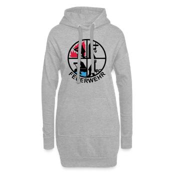 Feuerwehr 4 Logo 1 - Hoodie-Kleid - Grau meliert - Vorne