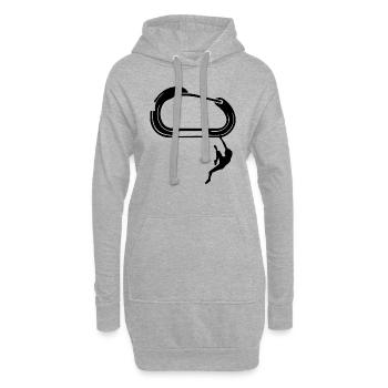 Bouldern Klettern Climbing - Hoodie-Kleid - Grau meliert - Vorne