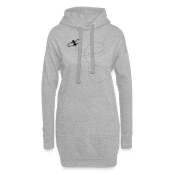 Fliege Gestrichelte Linie - Hoodie-Kleid - Grau meliert - Vorne