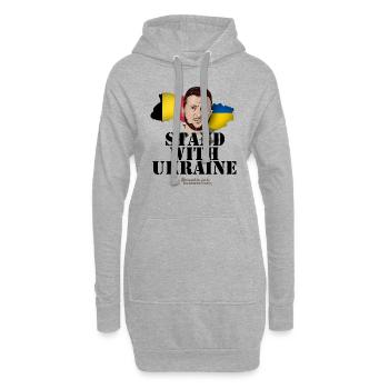 Ukraine Belgien Stand with Ukraine - Hoodie-Kleid - Grau meliert - Vorne