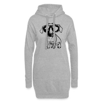 Teckel Chien Chiens Lunettes de soleil Cool Vector 3 - Sweat-shirt à capuche long Femme - gris chiné - Devant