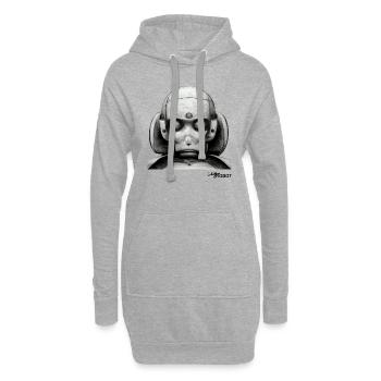 Scetch d’un robot de rêve masculin triste - Sweat-shirt à capuche long Femme - gris chiné - Devant