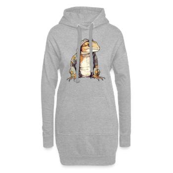 Fijo Salamandre - Sweat-shirt à capuche long Femme - gris chiné - Devant