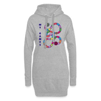 Boardgame Chess Backgammon Game Night - Hoodie Dress - heather grey - Front