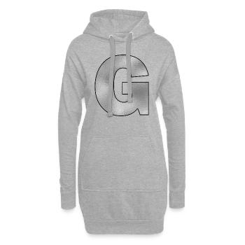 Lettre G Argent - Sweat-shirt à capuche long Femme - gris chiné - Devant