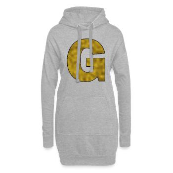Lettre G Or - Sweat-shirt à capuche long Femme - gris chiné - Devant