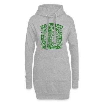 La permaculture est la réponse - Sweat-shirt à capuche long Femme - gris chiné - Devant