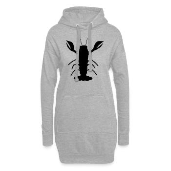 Homard noir - Sweat-shirt à capuche long Femme - gris chiné - Devant