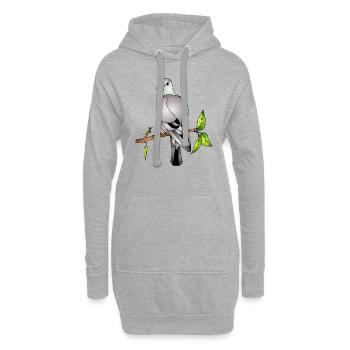 Vogel - Hoodie-Kleid - Grau meliert - Vorne