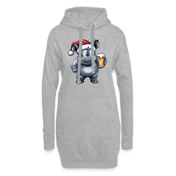 Bière de Noël Rhino - Sweat-shirt à capuche long Femme - gris chiné - Devant