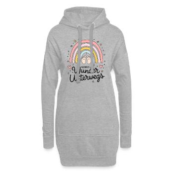 Schwangerschaft Baby Bauch - Kleines Wunder - Hoodie-Kleid - Grau meliert - Vorne