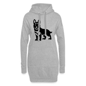 Belgischer Malinois-Schäferhund - Hoodie-Kleid - Grau meliert - Vorne