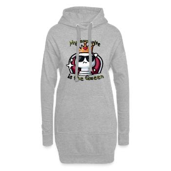 Königin im Glanz - Hoodie-Kleid - Grau meliert - Vorne