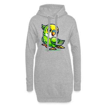 perruche ondulée - Sweat-shirt à capuche long Femme - gris chiné - Devant