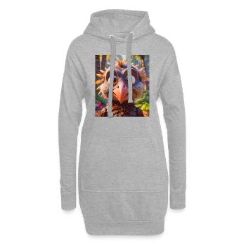 animaux africains super mignons – Vautour - Sweat-shirt à capuche long Femme - gris chiné - Devant