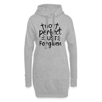 Pas parfait, juste pardonné - Sweat-shirt à capuche long Femme - gris chiné - Devant