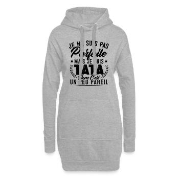 Pas parfaite mais je suis tata - Sweat-shirt à capuche long Femme - gris chiné - Devant