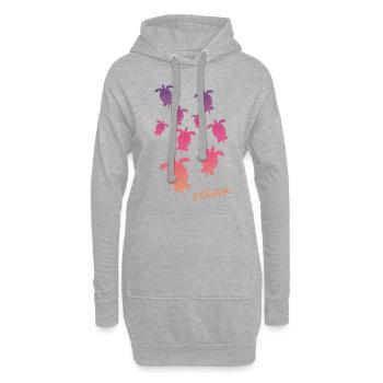 Schildkröten Turtle relax - Hoodie-Kleid - Grau meliert - Vorne