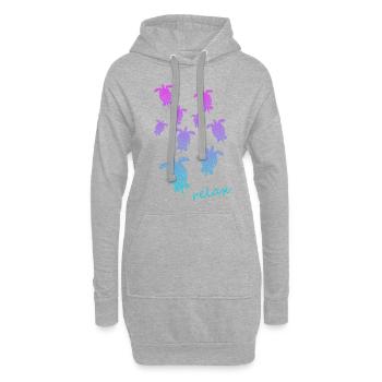 Schildkröten Turtle Relax chill out - Hoodie-Kleid - Grau meliert - Vorne