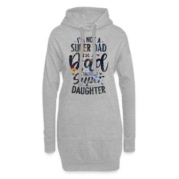 Papa Zitat - Hoodie-Kleid - Grau meliert - Vorne