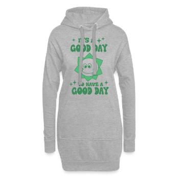 Good Day Smile Grafik - Hoodie-Kleid - Grau meliert - Vorne