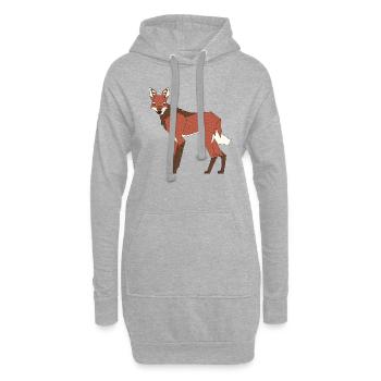Mähnenwolf - Hoodie-Kleid - Grau meliert - Vorne