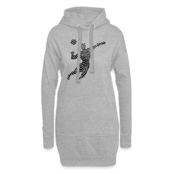 Beachball Fingerabdruck - Identität - Beach Volley - Hoodie-Kleid - Grau meliert - Vorne