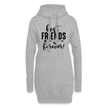 Beste Freunde für immer linke Seite-Geschenk-Love - Hoodie-Kleid - Grau meliert - Vorne