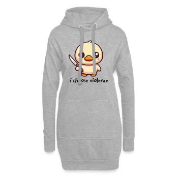 Ich entscheide mich für Gewalt Entlein - Hoodie-Kleid - Grau meliert - Vorne