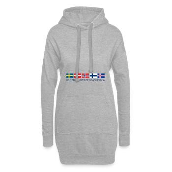 United Colors Of Scandinavia | Skandinavien Flagge - Hoodie-Kleid - Grau meliert - Vorne