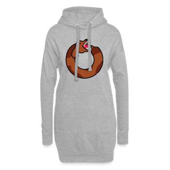 Teckel ouroboros - Sweat-shirt à capuche long Femme - gris chiné - Devant