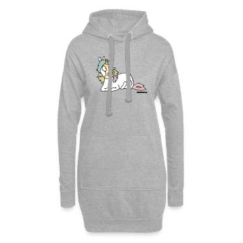 Pferd Nr 3 - Hoodie-Kleid - Grau meliert - Vorne