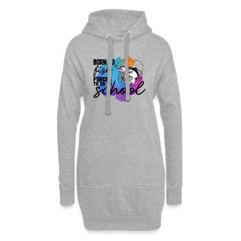 Né pour pêcher forcé d’aller à l’école - Sweat-shirt à capuche long Femme - gris chiné - Devant