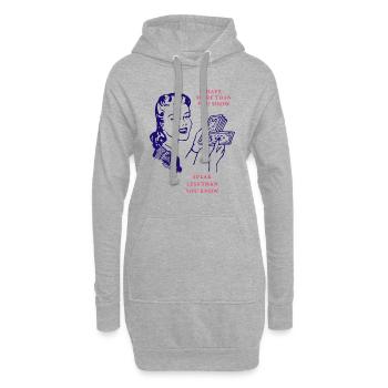 Speak Less Than You Know Zitatgrafik - Hoodie-Kleid - Grau meliert - Vorne