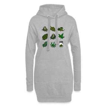 Cannabis, Weed Sticker Pack - Hoodie-Kleid - Grau meliert - Vorne