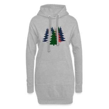 Arbre de Noël - Sweat-shirt à capuche long Femme - gris chiné - Devant