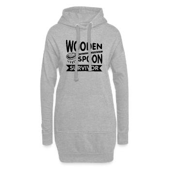 Survivant de la cuillère en bois - Sweat-shirt à capuche long Femme - gris chiné - Devant